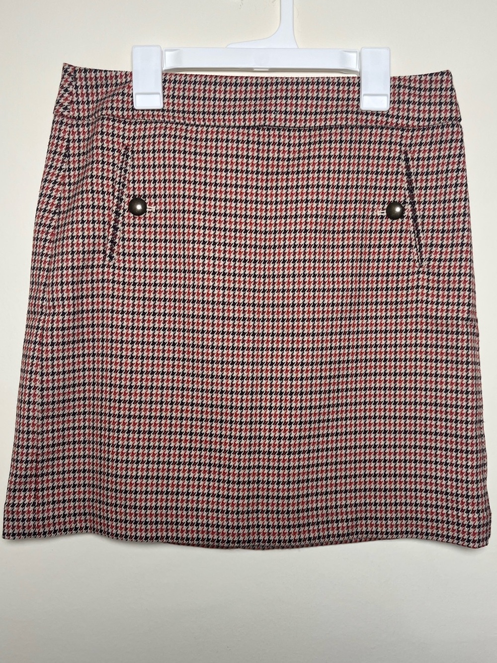 Women's LOFT Checked Mini Skirt in Red and Black